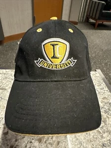 IC University Gold and White and Gray Logo on Black Hat Cap NWT Strap Buckle - Picture 1 of 13