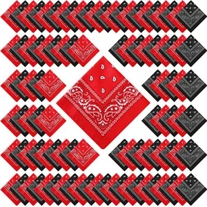 100 Pack Bandanas Unisex Paisley Bandanas Bulk Multi Purpose Cowboy Head Wrap... - Picture 1 of 7