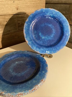 (4) Platos de importación Pier 1 11" Crackle Carmelo melamina sin BPA aptos para lavavajillas Foto 1 de 4