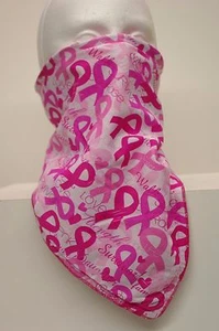 Windproof fleece White Pink Breast cancer ski mask fierce face protection - Picture 1 of 1