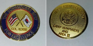 Military Challenge Coin Commanders Best Col Kobbe Camp Humphrys Korea - Picture 1 of 1