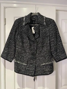 Neu mit Etikett Lane Bryant Größe 16 Boucle Blazer mit unversäuberten Kanten - Bild 1 von 8