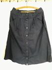 Great Classic Button Up Cotton Navy Blue Black SEASALT Skirt 12 VGC
