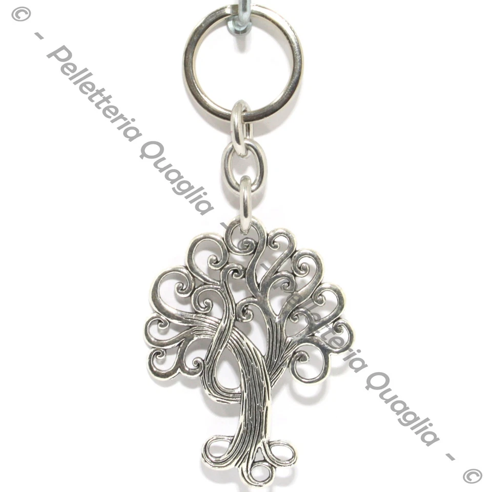 Portachiavi Portafortuna Albero Della Vita Donna Uomo Ciondolo Bomboniera Arg Ti - Immagine 1 di 1