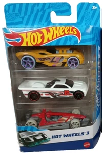 Hot Wheels 3 Die Cast Cars White, Yellow and Red New Ages 3+ - Picture 1 of 12