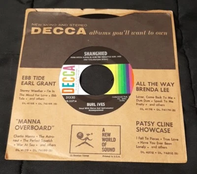 Burl Ives 45 A Little Bitty Tear / Shanghied Decca 31330 ex+ - Image 1 of 2