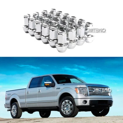 Para FORD F-150 2015-2020 REPUESTO TUERCAS SÓLIDAS 14X2.0 ROSCA CROMADA 24 PIEZAS EE. UU. Foto 1 de 4