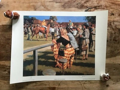 Johnny Jonas signed ltd ed 192/ 850 print Odds on Favourite horseracing / sport  - Image 1 of 4