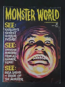 MONSTER WORLD MAGAZINE #5 OCTOBER 1965 WARREN BORIS KARLOFF! BELA LUGOSI! - Picture 1 of 2