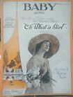 Baby Song Oh What A Girl Sheet Music Nancy Fair Art Cover Woman 1919 VG