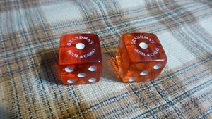 Vintage GRANDMA'S HOTEL & CASINO Las Vegas, Nv Pair of Retired Red Dice VG ! - Picture 1 of 4