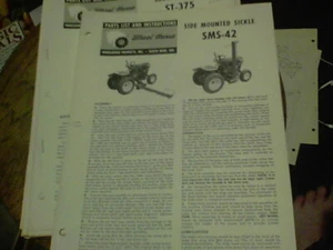 Wheel Horse Side Mounted Sickle SMS-42 parts list and instructions - Picture 1 of 2