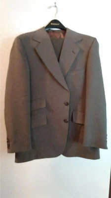 Sears Traje Chaqueta Blazer Poli Marrón 43R Pantalones Foto 1 de 3