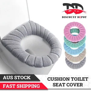 Soft Toilet Seat Mat Bathroom Washable Closestool Cushion Cover Pad Lid Warmer - Picture 1 of 10