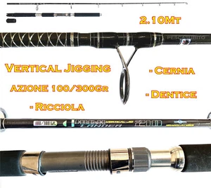 CANNA HIGHTLANDER POTENTE IN CARBONIO DA PESCA VERTICAL JIGGING PESANTE SILURO - Foto 1 di 4