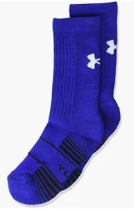 Under Armour Youth Shoe Size 1-4 Royal/White UA Team Performance Crew Socks NWT - Picture 1 of 1