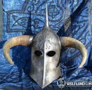 Viking larp medieval steel knight DARK LORD Fantasy Helmet With Horns Halloween - Picture 1 of 3