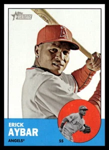 2012 Topps Heritage Erick Aybar #167 Los Angeles Angels Baseball Card - Picture 1 of 2