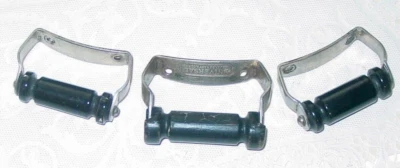 3 件老式旧电器把手抽屉柜门拉手涂漆木头套装 — 第 1/4 张图片