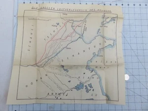 Vintage 1911 North China Large Map Tsingtao Tientsin German Army 16 by 15 Inches - Imagen 1 de 5