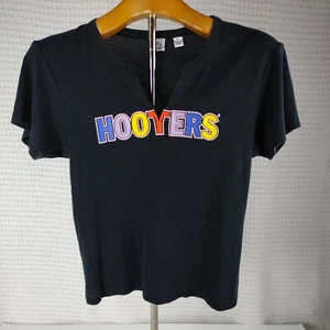 HOOTERS SEXY Black cotton SHORT SLEEVES  UNIFORM size large SHIRT  A72 - Picture 1 of 9
