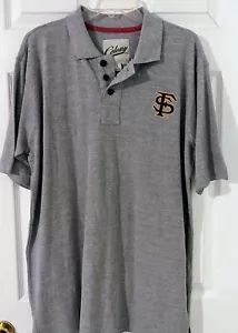 FLORIDA STATE SEMINOLES Men Gray Garnet Gol FS Logo Short Sleeve Golf Polo Shirt - Picture 1 of 5