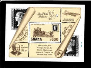Ghana 1990 - Penny Black Postal History - Souvenir Stamp Sheet Scott #1208 - MNH - Picture 1 of 1