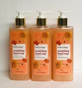 3-Pack Bodycology ~ Spiced Pumpkin Nourishing Hand Soap 10 fl oz Each - Picture 1 of 2