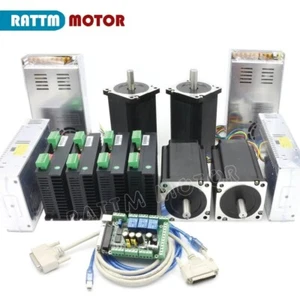 CNC 4 Axis MACH3 Controller Kit Nema34 stepper motor 154mm 34HS5802B Daul shaft - Picture 1 of 10