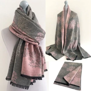 Grey Tree of Life Blanket Scarf Oversized Pashmina Shawl Winter Wrap Long Large - Picture 1 of 293