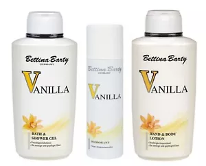 Bettina Barty Vanilla Set Lotion & Duschgel 2 x 500 ml & Deodorant 150ml OVP - Bild 1 von 1