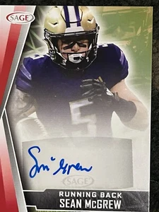 Sean Mcgrew 2022 Sage High Series Football Base Auto red Washington - Picture 1 of 2