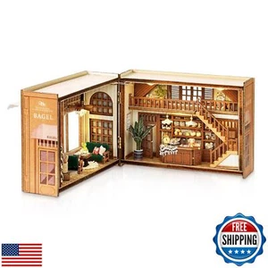 Foyucool DIY Miniatur Puppenhaus Kit, Holz kleines Puppenhaus Kit mit Möbeln - Bild 1 von 5