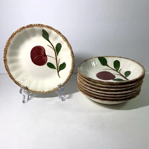 8 Blue Ridge Southern Potteries SWEETIE PIE Dessert Sauce Bowls 5.25" Brown Trim - Picture 1 of 6