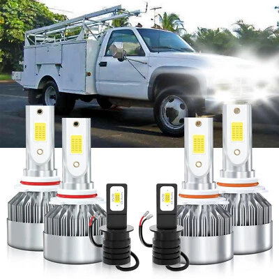 For GMC C3500HD 2001-2002 LED Headlight High Low Beam Fog Light Bulbs Kit 6x - Image 1 of 4
