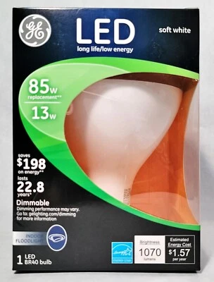 GE LED Dimmable BR40 85W 1070 Lumens Medium Base Factory Sealed Floodlight NEW! - Image 1 of 4