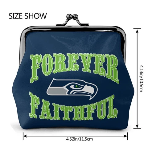 Seattle Seahawks Leather Coin Purse Change Purse "forever Faithful" Wallet Cover