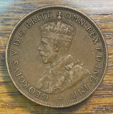 1917-I Australia Penny Nice Original XF KM-23 CHRC - Image 1 of 2