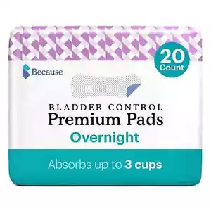 Because Incontinence Pads for Women - Extra Heavy Absorbency Overnight Postpa... - Picture 1 of 5