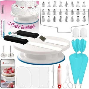 11 Zoll Kuchen Plattenspieler und 39 Stck. Kuchen Dekorationsset, Kuchen Dekoration Komplettset - Bild 1 von 7