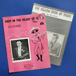 Heart Of Texas and Yellow Rose Of Texas Piano Sheet Music Songs - Picture 1 of 5