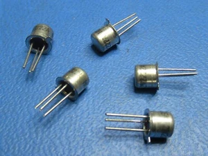 (5) 2N2222A CENTRAL SEMI TO-18 NPN TRANSISTOR TO-18-3 METAL CAN PREPPED LEADS - Picture 1 of 2