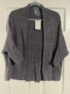 NWT Barefoot Dreams CozyChic Lite Blue-Chambray Cable Shrug Cardigan Sweater XXS - Picture 1 of 10
