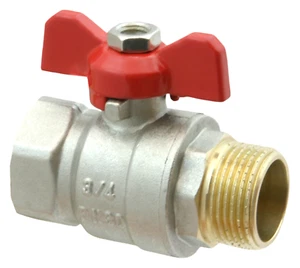 Kugelhahn Messing Kugelventil Absperrhahn Absperrventil Hebel Flügelgriff - Bild 1 von 32