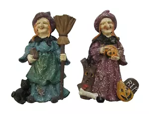 2er Set glitzernde Halloween Hexe Kühlschrankmagnete 3,5 Zoll - Bild 1 von 7
