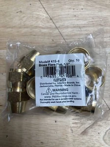 LOTE DE 10 - TUERCA ACAMPANADA CORTA LATÓN ARTESANAL 41S-8 PARA 1/2"🔥Pack de 10 - Imagen 1 de 3