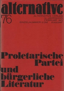 alternative. Zeitschrift für Literatur und Diskussion. 14. Jg., Februar 1971, He - Picture 1 of 1
