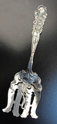 Alvin Sterling Raphael 9 1/2" Asparagus Server Figural Nude Handle - Image 1 of 3