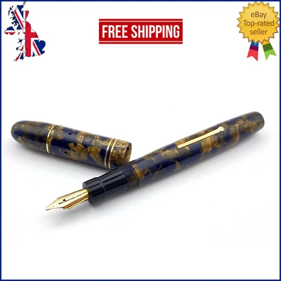 VINTAGE INGERSOLL NO 30S FOUNTAIN PEN IN TURQUOISE 14K GOLD BROAD NIB ENGLAND - Image 1 of 4