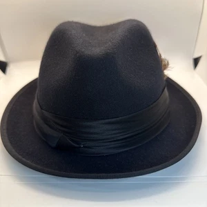 The Original Stacy Adam’s XL Black Fedora Hat 100% Wool/Lana, **READ** - Picture 1 of 8
